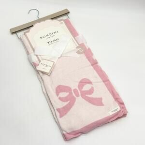 Bonbini Pink Bows Cotton Baby Blanket NEW